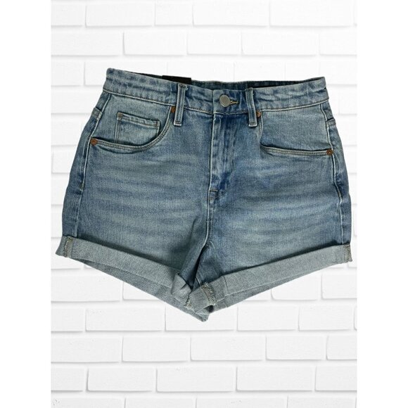 Blank NYC Shorts Women's Sz 26 The Perry Mom Shorts Blue Cotton Pockets - Picture 1 of 8